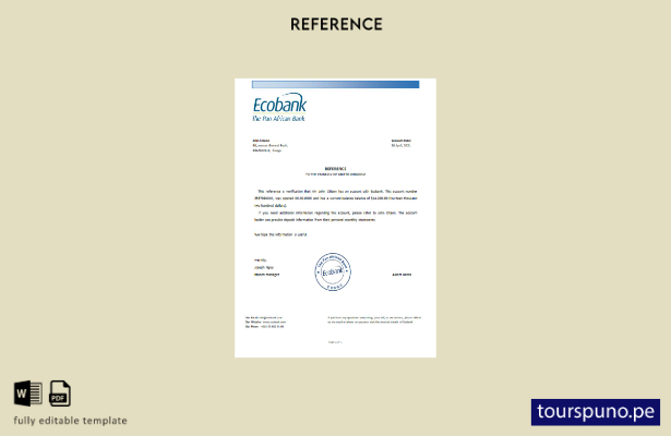 lista para imprimir plantilla de referencia de Congo Ecobank