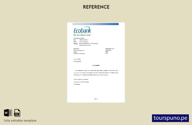 lista para imprimir plantilla de referencia de cierre de Ecobank de República Ce
