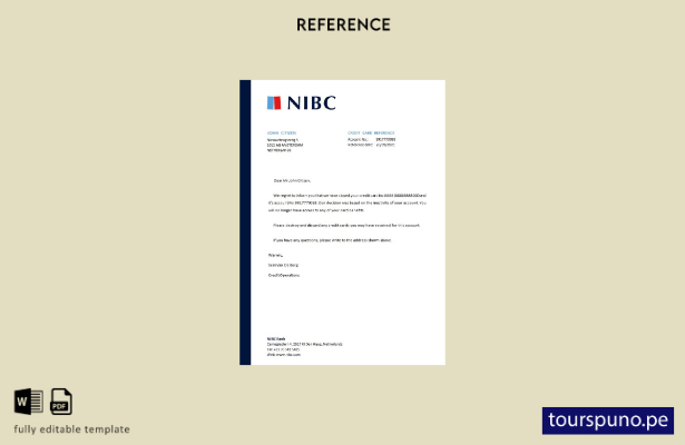 lista para imprimir plantilla de referencia de cierre del banco NIBC de los País