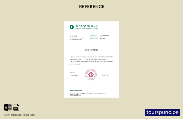 lista para imprimir plantilla de referencia del Banco Cooperativo de Taiwán de T