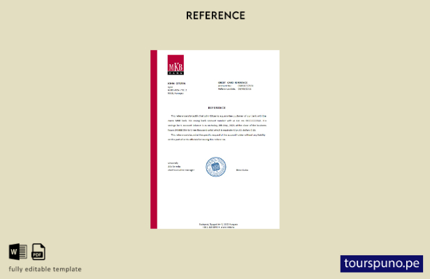 lista para imprimir plantilla de referencia del Banco MKB de Hungría