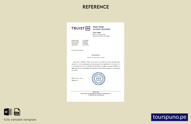 lista para imprimir plantilla de referencia del banco USA Truist
