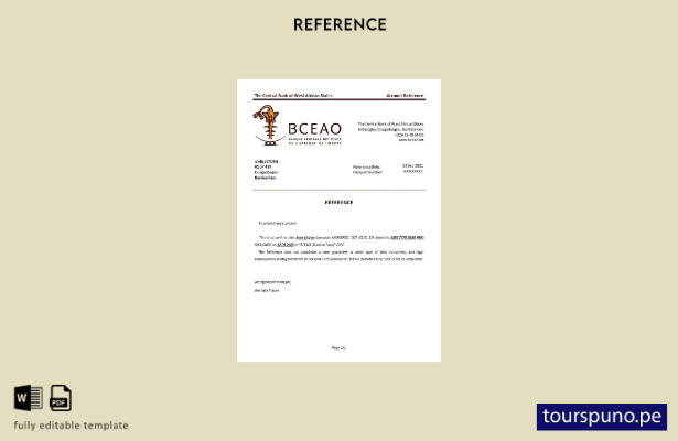 listo para imprimir Burkina Faso Plantilla de referencia de cierre del Banco Cen
