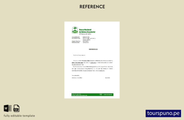 listo para imprimir Guinea Ecuatorial Plantilla de referencia de cierre del Banc