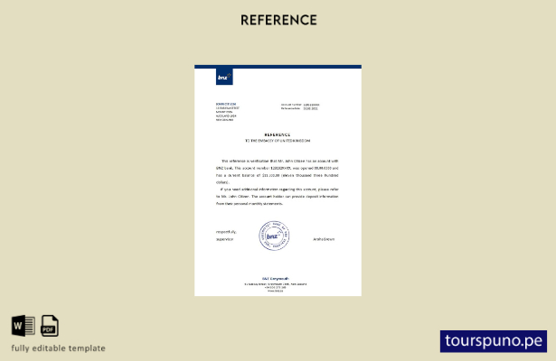 plantilla de referencia BNZ de Nueva Zelanda lista para imprimir