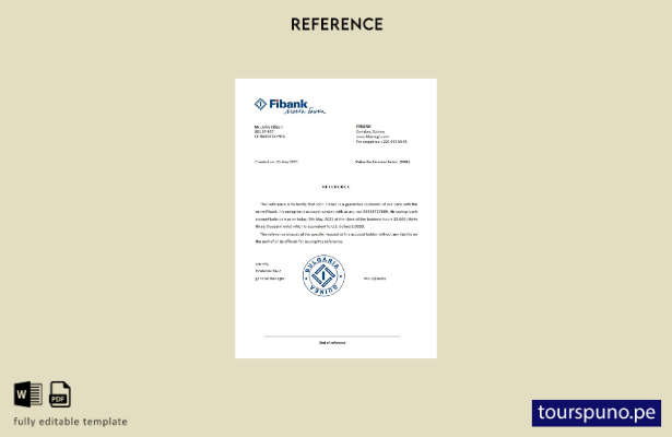 plantilla de referencia de Guinea Fibank lista para imprimir