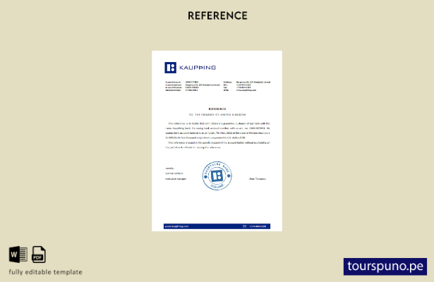 plantilla de referencia de Islandia Kaupthing lista para imprimir
