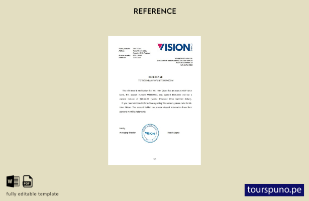 plantilla de referencia de Paraguay Vision lista para imprimir