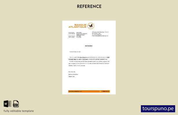 plantilla de referencia de cierre de Senegal Banque Atlantique lista para imprim