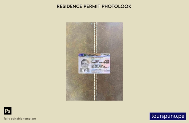 listo para imprimir Plantilla FRONTAL de fotolook de la versión del permiso de r