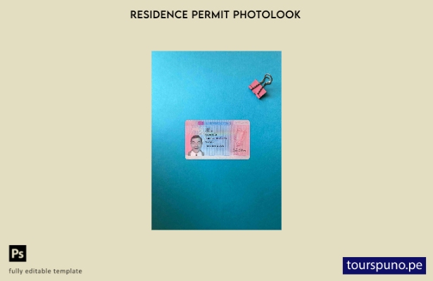 listo para imprimir plantilla FRONTAL de aspecto fotográfico del permiso de re 2