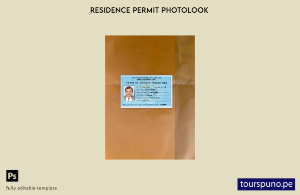 listo para imprimir plantilla FRONTAL de foto de tarjeta de residencia de Vietna