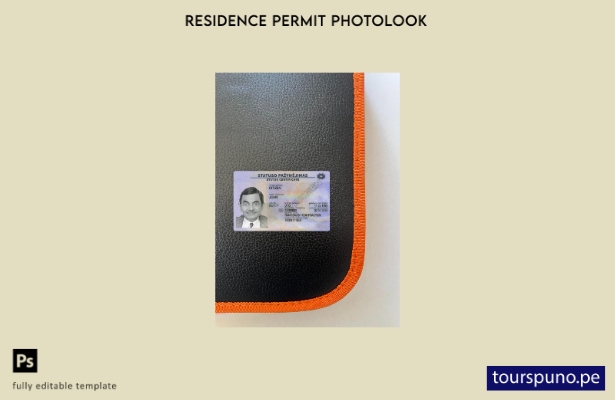 listo para imprimir tarjeta de residencia de Lituania presente plantilla frontal