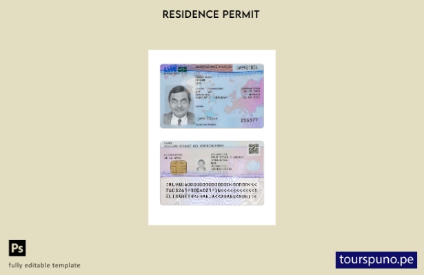Plantilla de permiso de residencia en Letonia lista para imprimir
