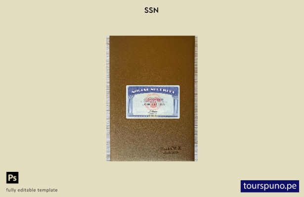 listo para imprimir archivos PSD SSN de EE. UU., aspecto escaneado e imagen foto