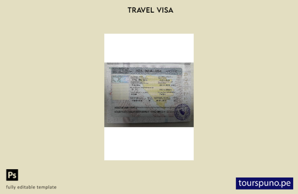 Listo para imprimir la visa de viaje de Bosnia y Herzegovina con plantilla de pá