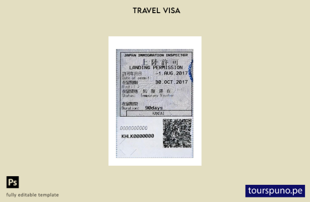 Plantilla de inspector de inmigración de Japón lista para imprimir