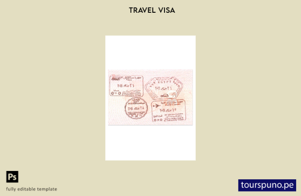 Plantilla de sello de visa de Egipto lista para imprimir