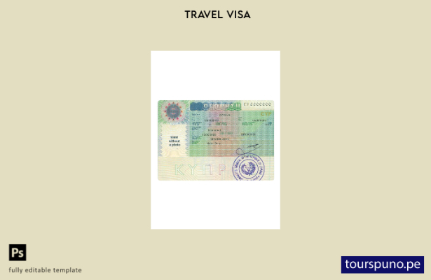Plantilla de visa de viaje a Chipre lista para imprimir