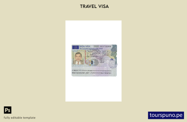 Plantilla de visa de viaje para Bulgaria lista para imprimir