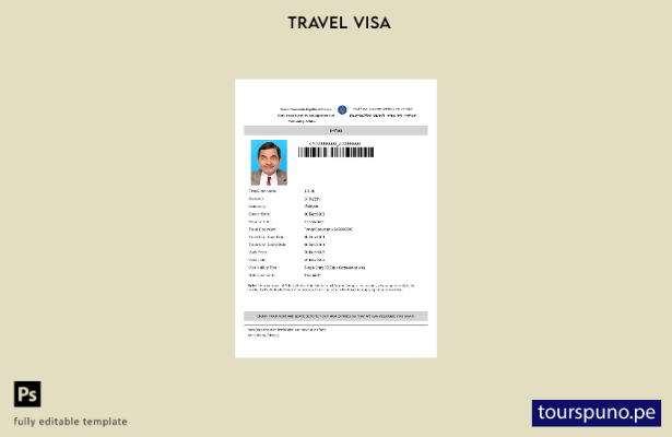Plantilla de visa electrónica para Etiopía lista para imprimir