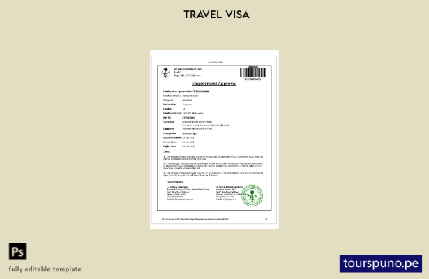 Plantilla de visa electrónica para Maldivas lista para imprimir
