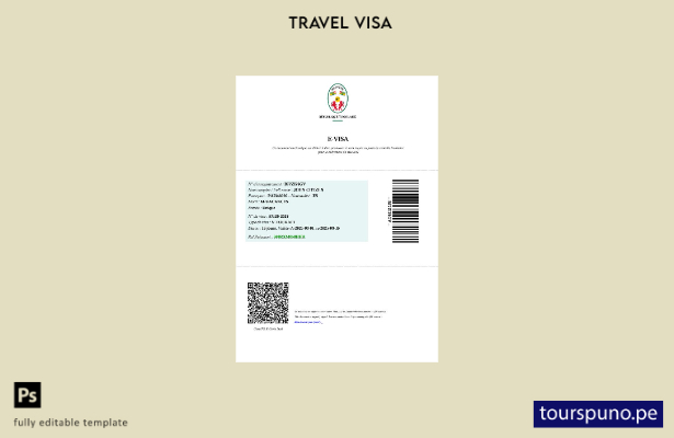 Plantilla de visa electrónica para Togo lista para imprimir en formatos Word y P