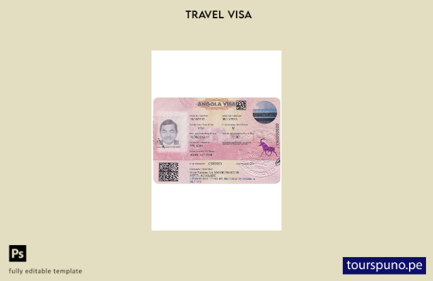 Plantilla de visa para Angola lista para imprimir