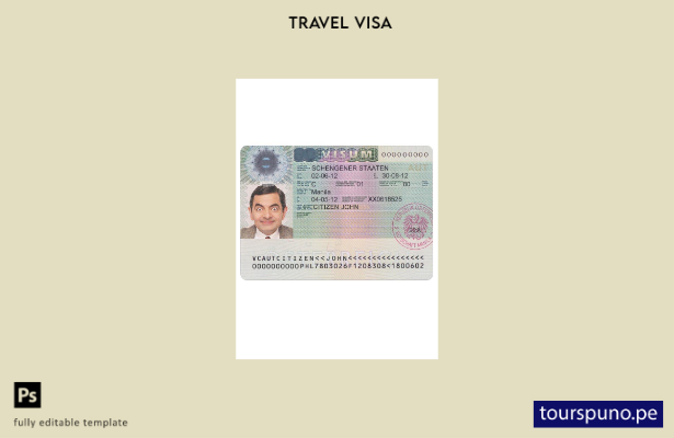 Plantilla de visa para Austria lista para imprimir