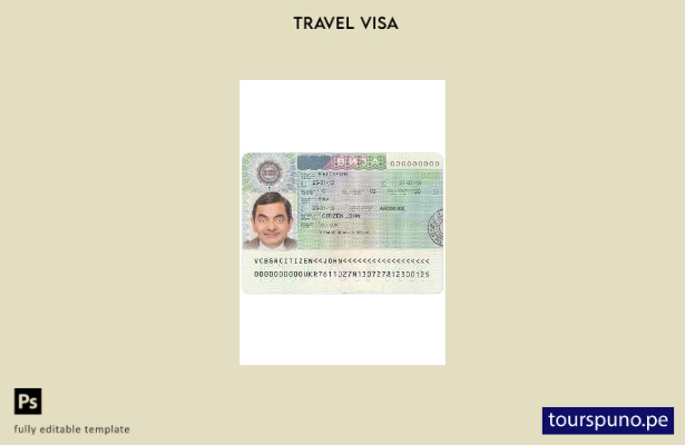 Plantilla de visa para Bulgaria lista para imprimir