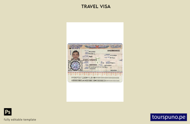 Plantilla de visa para Egipto lista para imprimir