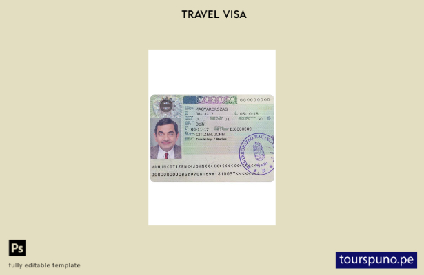 Plantilla de visa para Hungría lista para imprimir