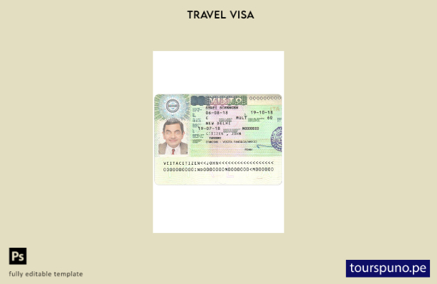Plantilla de visa para Italia lista para imprimir