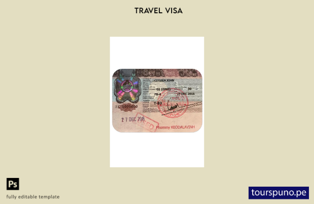 Plantilla de visa para Laos lista para imprimir