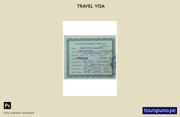 Plantilla de visa para Sierra Leona lista para imprimir