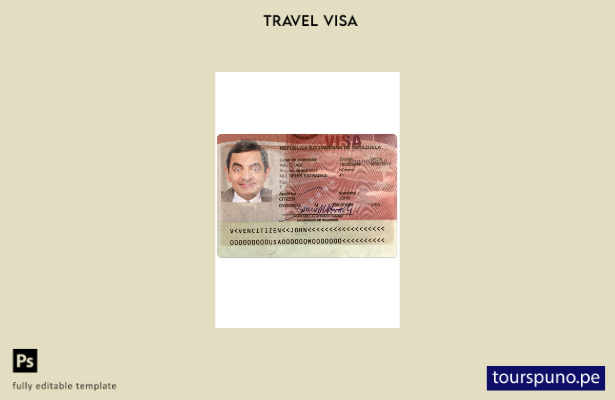 Plantilla de visa para Venezuela lista para imprimir