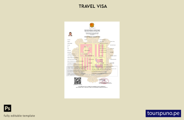 Plantilla lista para imprimir Andorra e visa en Word y Pdf