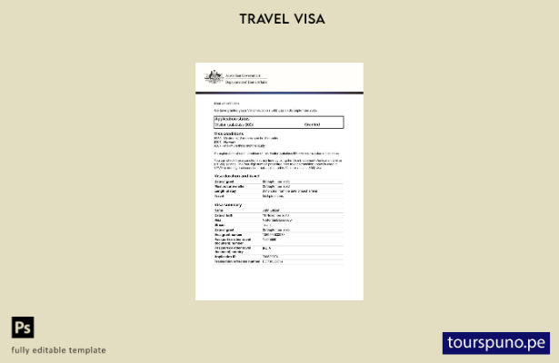 lista para imprimir plantilla de visa electrónica para Australia en formatos Wor