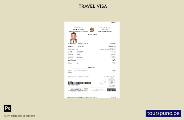 lista para imprimir plantilla de visa electrónica para los EAU