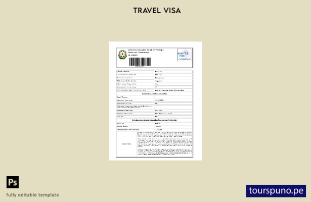 plantilla de visa electrónica para Azerbaiyán lista para imprimir en formatos Wo