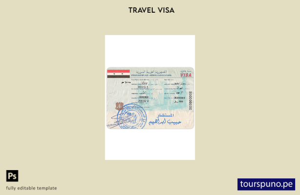ready to print Syria visa template