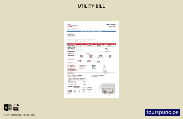 lista para imprimir la plantilla de factura de electricidad QPOWER de Qatar Powe