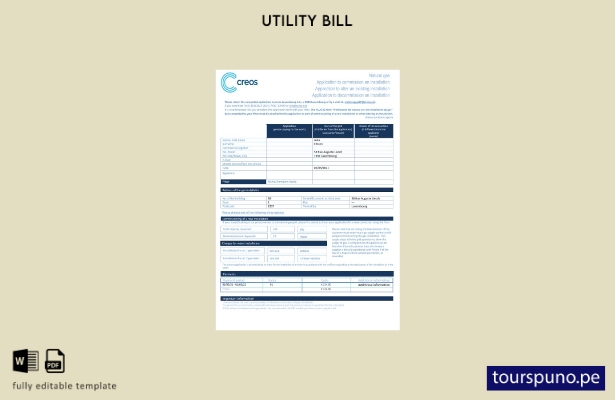 lista para imprimir la plantilla de factura de servicios públicos de gas Creos d