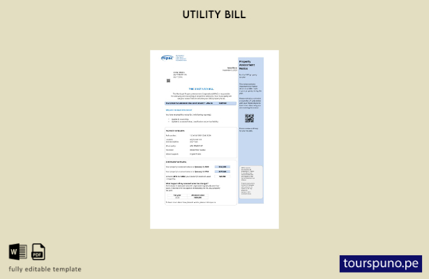 lista para imprimir plantilla de factura de servicios públicos MPAC de Ontario d