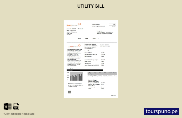 lista para imprimir plantilla de factura de servicios públicos de EE. UU. Texas