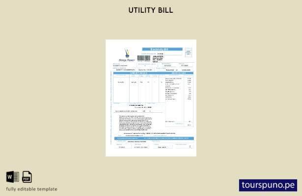 lista para imprimir plantilla de factura de servicios públicos de energía de Ken