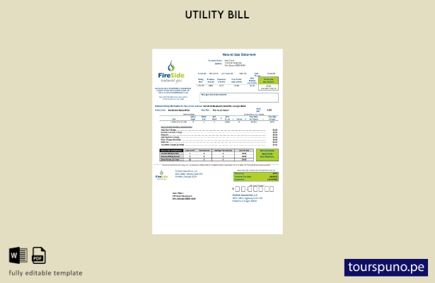lista para imprimir plantilla de factura de servicios públicos de gas natural Fi