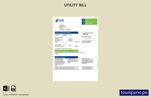 lista para imprimir plantilla de versión de factura de servicios públicos SSE  2