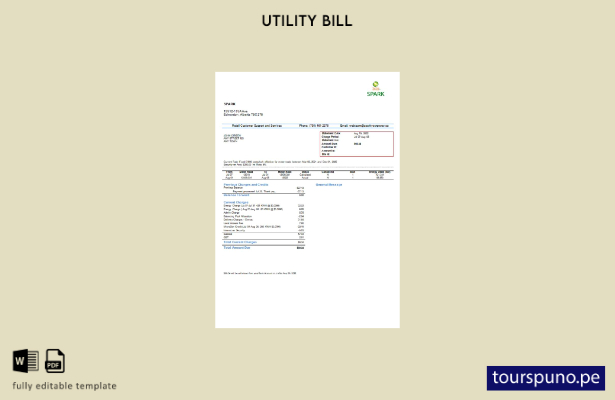 lista para imprimir plantilla de word   factura de servicios públicos Spark de C
