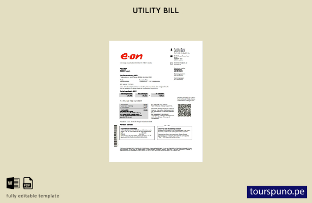 listo para imprimir Plantilla de Word   factura de servicios públicos de elec 23